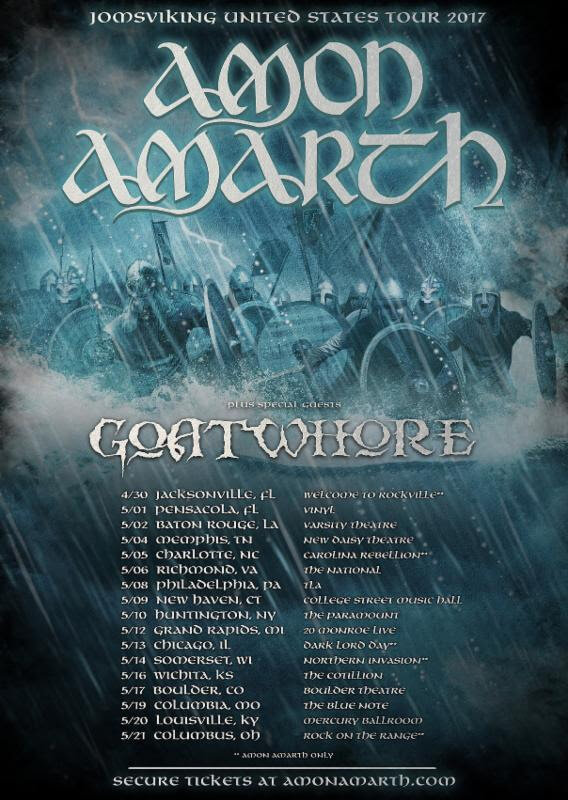 Amon Amarth On The Road With Goatwhore Soon Sentinel Daily Official amon amarth sew on printed back patch featuring three skulls design. sentinel daily